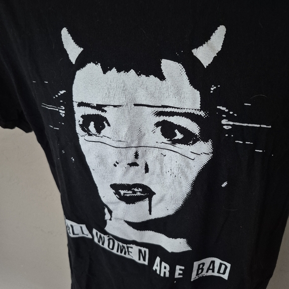 Gildan Black Graphic Tee with Retro Rockabilly Design Medium - Picture 2 of 6